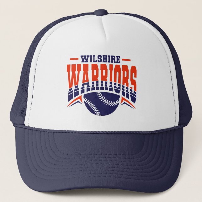 Wilshire Warriors Navy Baseball Logotyp Keps (Framsida)
