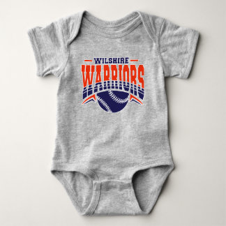 Wilshire Warriors Navy Baseball Logotyp T Shirt