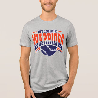 Wilshire Warriors Navy Baseball Logotyp T Shirt