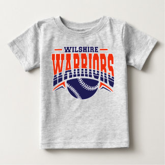 Wilshire Warriors Navy Baseball Logotyp T Shirt