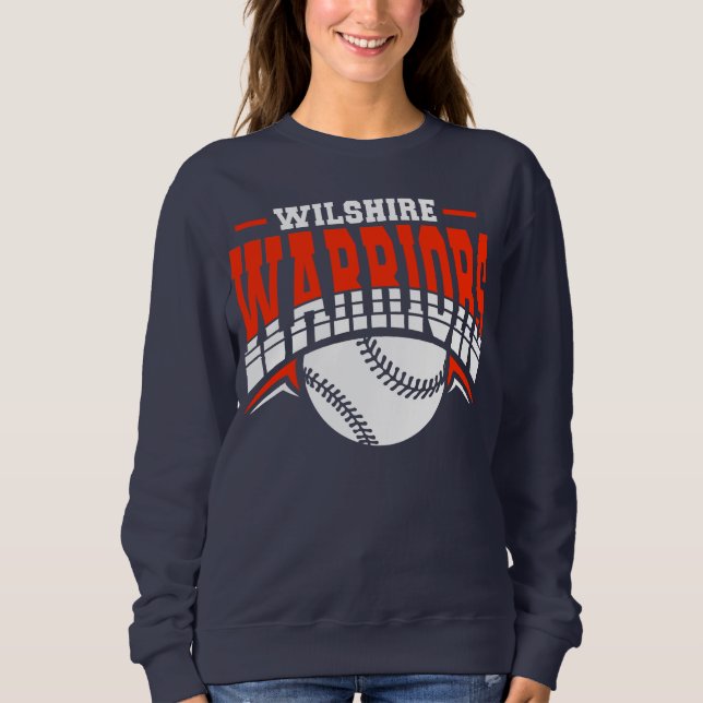 Wilshire Warriors White Baseball Logotyp T Shirt (Framsida)