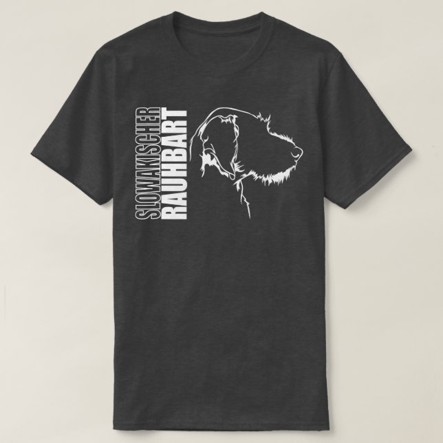WilsignSlovakia Rough Beard Profile Hund aveln T Shirt (Design framsida)