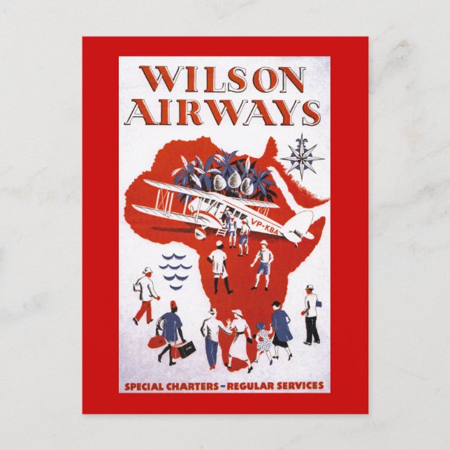 Wilson Airways ~ Afrika Vykort (Framsida)