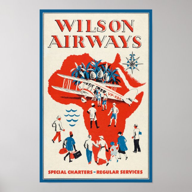 Wilson Airways Vintage affisch 1937 (Framsidan)