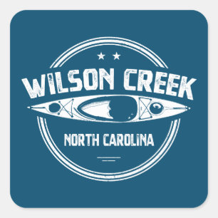Wilson Bäck North Carolina Kayaking Fyrkantigt Klistermärke