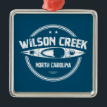 Wilson Bäck North Carolina Kayaking Julgransprydnad Metall<br><div class="desc">Wilson Bäck North Carolina har ett system i vatten som kommer nära Calloway Peak och sträcker sig 23 sjömil innan man går med med John's River.</div>
