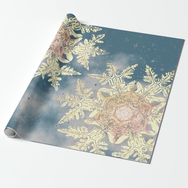 WILSON BENTLEY SNOWFLAKE DESIGN CHRISTMAS PRESENTPAPPER (Utrullad)