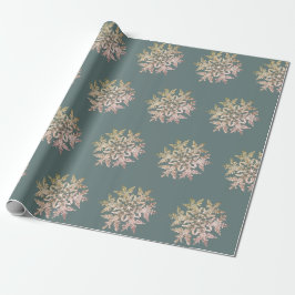WILSON BENTLEY SNOWFLAKE ON BLUE GRÅTT PRESENTPAPPER