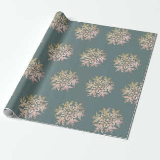 WILSON BENTLEY SNOWFLAKE ON BLUE GRÅTT PRESENTPAPPER