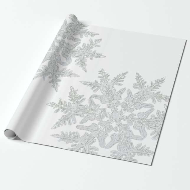 WILSON BENTLEY SNOWFLAKE ON WHITE PRESENTPAPPER (Utrullad)