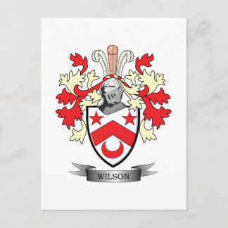 Wilson Family Crest Jackar om Arm Vykort