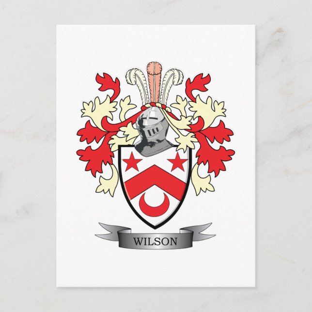 Wilson Family Crest Jackar om Arm Vykort (Framsida)