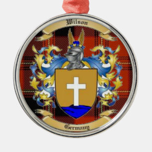 Wilson Family Crest* Julgransprydnad Metall