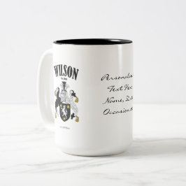 Wilson Family Crest, Translation & Meaning Två-Tonad Mugg