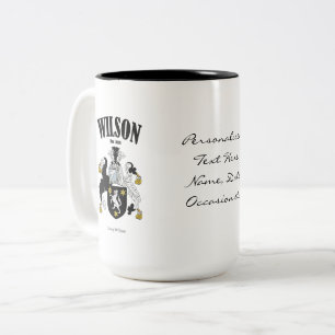 Wilson Family Crest, Translation & Meaning Två-Tonad Mugg
