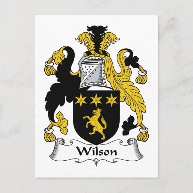 Wilson Family Crest Vykort (Framsida)