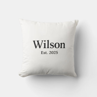 Wilson Family Namn Typography Design Kudde