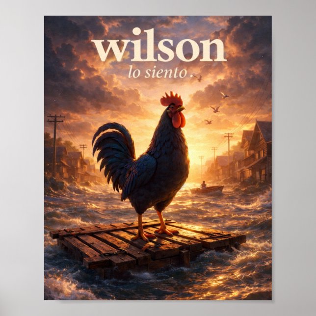 Wilson Lo Siento – Tupp i översvämmad stad” Poster (Framsidan)