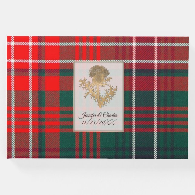 Wilson Plaid Thistle Bröllop Gästbok (Framsida)