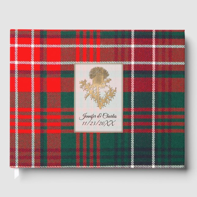 Wilson Plaid Tistel Bröllopsgästbok Gästböcker (Framsida)