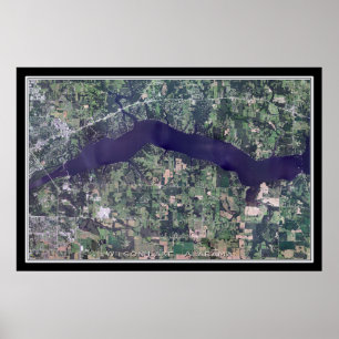 Wilson Sjö Alabama Satellite Poster Karta