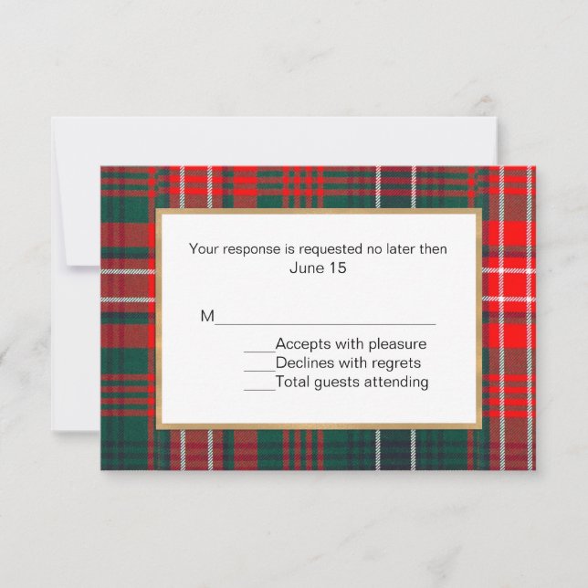 Wilson Tartan Play Bröllop OSA Card (Framsida)