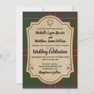 Wilson Tartan Wedding-inbjudan Inbjudningar