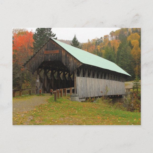 Wilsons Mill Covered Bridge Maine Vykort (Framsida)