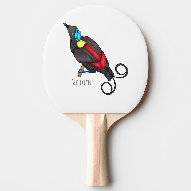 Wilson's paradisfågel fågel tecknad serie  pingisracket (Framsidan)