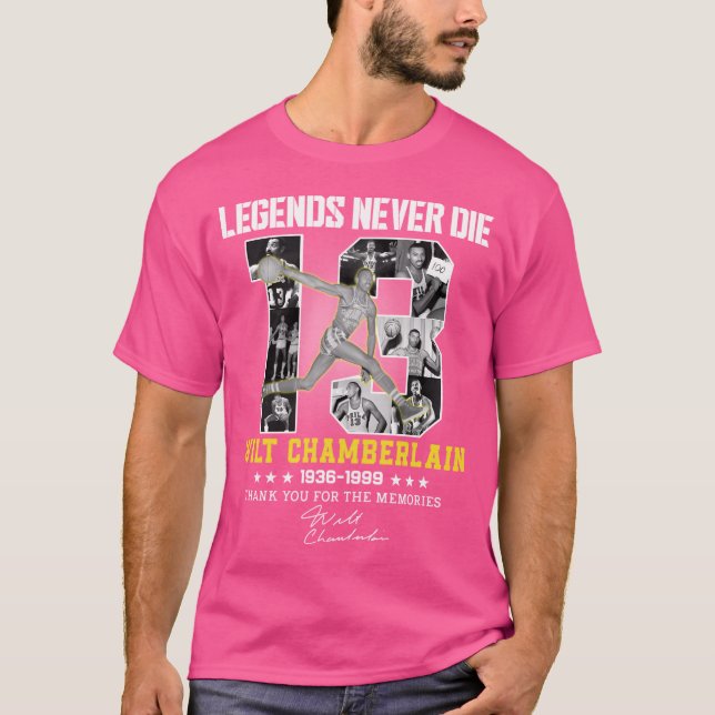 Wilt Chamberlain Basketball Legend Namnteckning Vi T Shirt (Framsida)