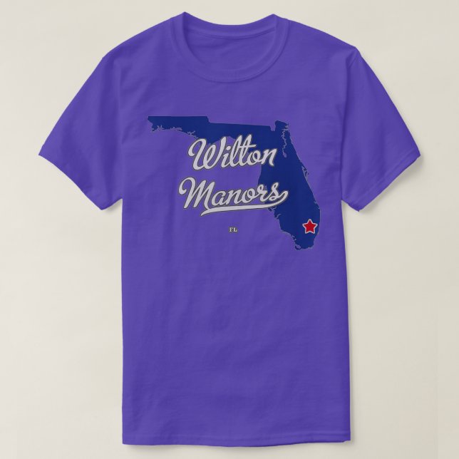 Wilton Manors Florida FL Karta T Shirt (Design framsida)