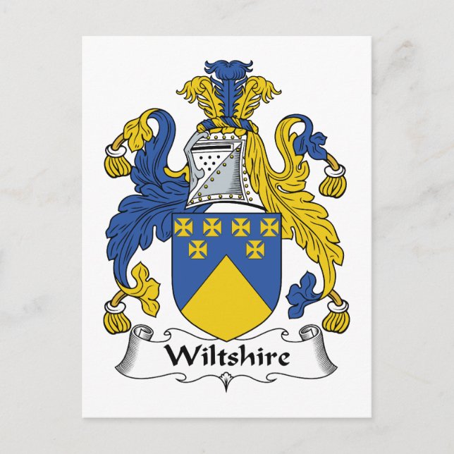 Wiltshire Family Crest Vykort (Framsida)
