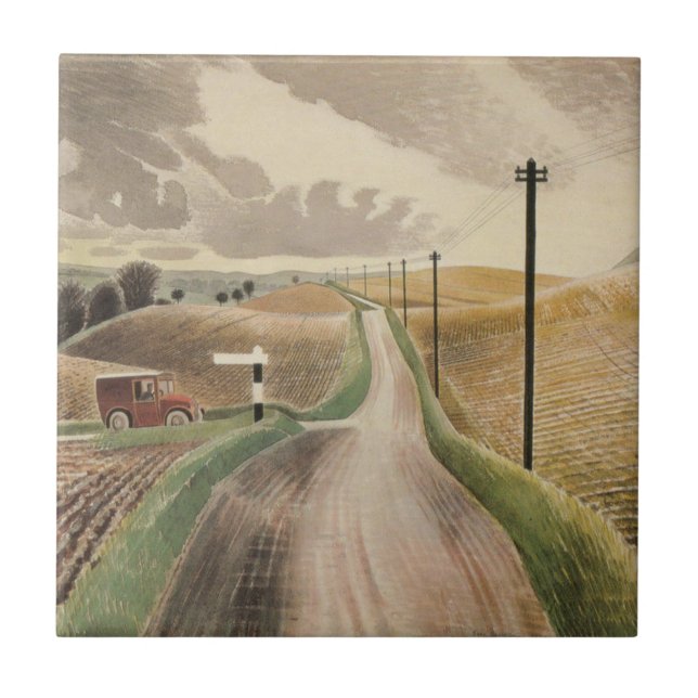 Wiltshire Ligcape (av Eric Ravilious) Kakelplatta (Framsidan)