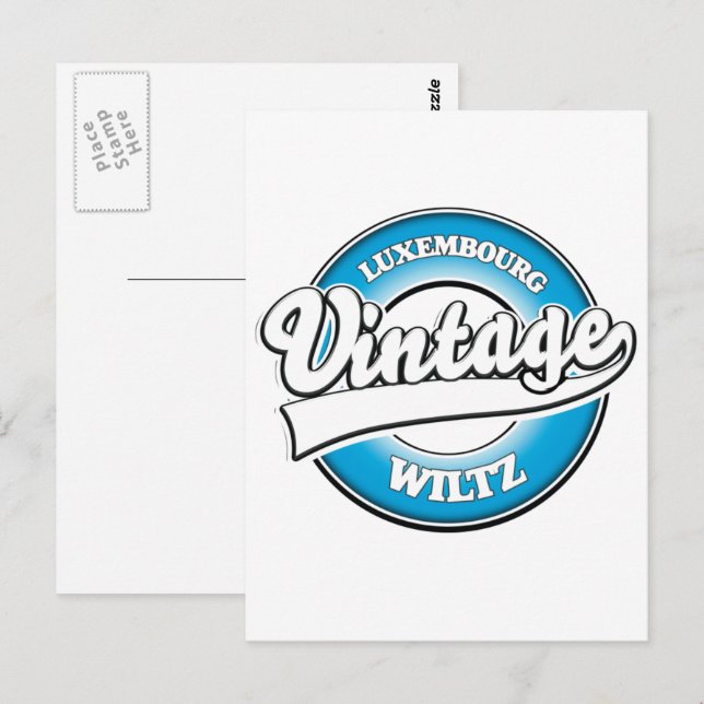 Wiltz Luxembourg retro logotyp Vykort (Fram/baksida)
