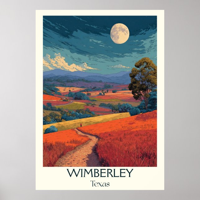 Wimberley Texas Hill Country Solnedgång Poster (Framsidan)