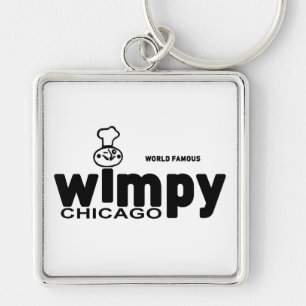 Wimpy Grills Restaurants, Chicago, Illinois Fyrkantig Silverfärgad Nyckelring