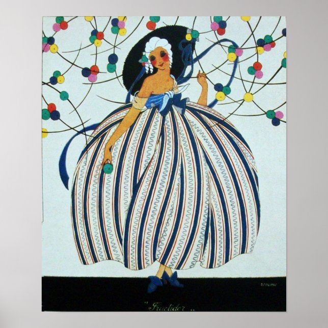 WIMSICAL YOUNG GIRL BEAUTY MODE COSTUME DESIGN POSTER (Framsidan)