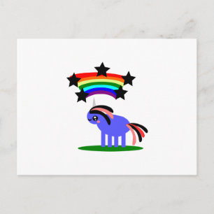 Wimsique Unicorn och Lycklig Hippy Rainbow Vykort