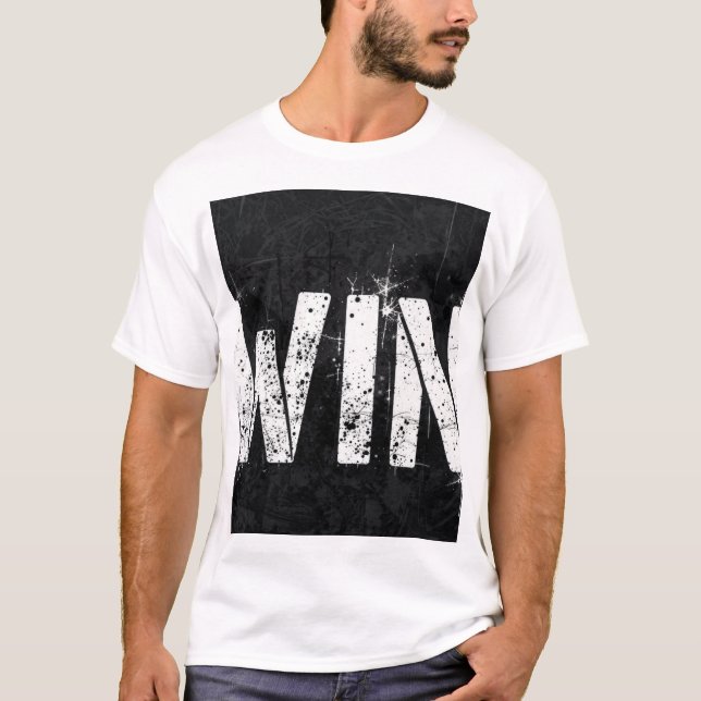WIN Distressed Grunge Text T-Shirt  (Framsida)