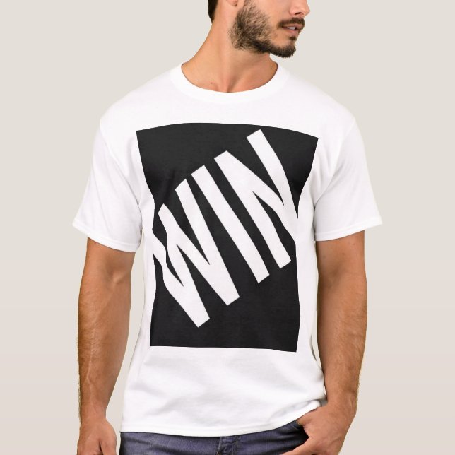 WIN Heavy Diagonal Typography T-Shirt | Bold Hustl (Framsida)