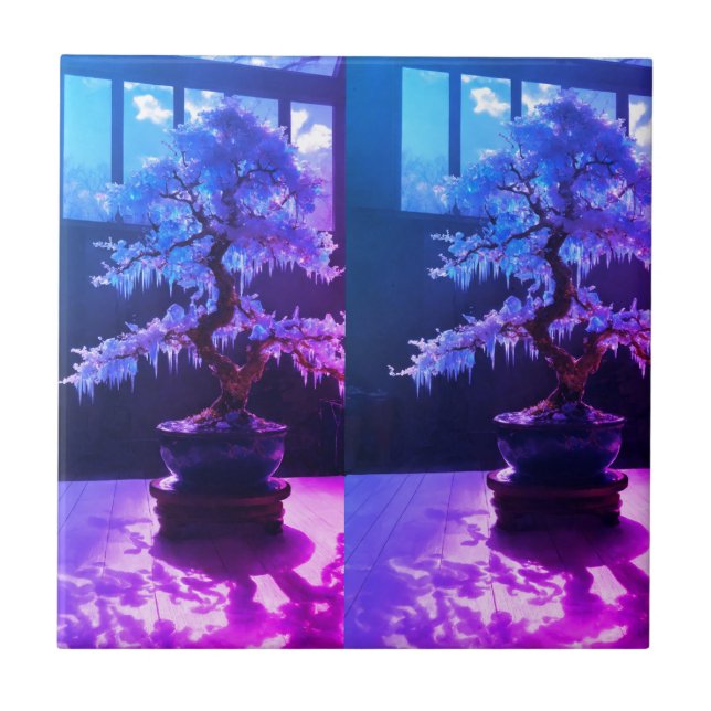 "win Ice Bonsai in Parallel Universe Ceramic Tile" Kakelplatta (Framsidan)