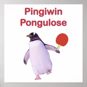 Win Lose Penguin Ping Pong Poster