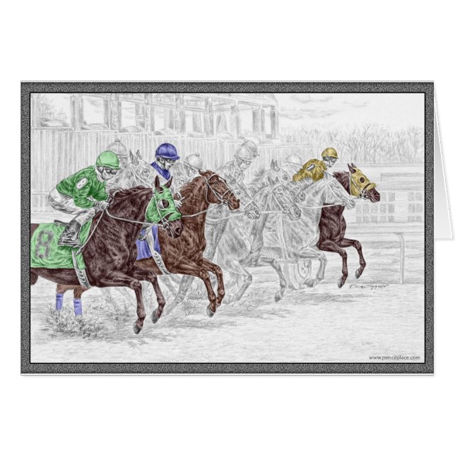 Win Ställe Show Tävling Horses Hälsningskort (Framsidan Horizontal)