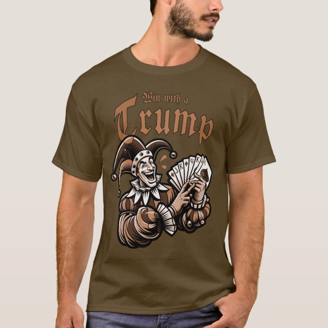 Win With A Trump - Skat, Romee der Poker? T Shirt (Framsida)
