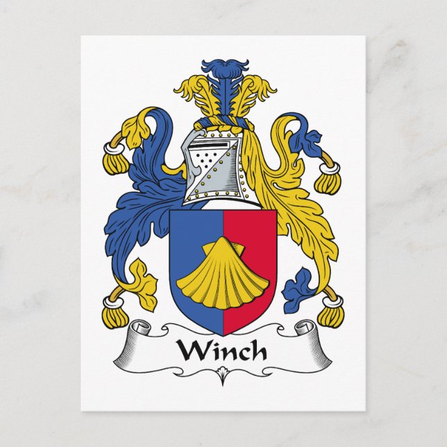 Winch Family Crest Vykort (Framsida)