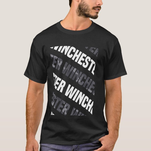 Winchester Camo Mönster Grått Camouflage T Shirt (Framsida)