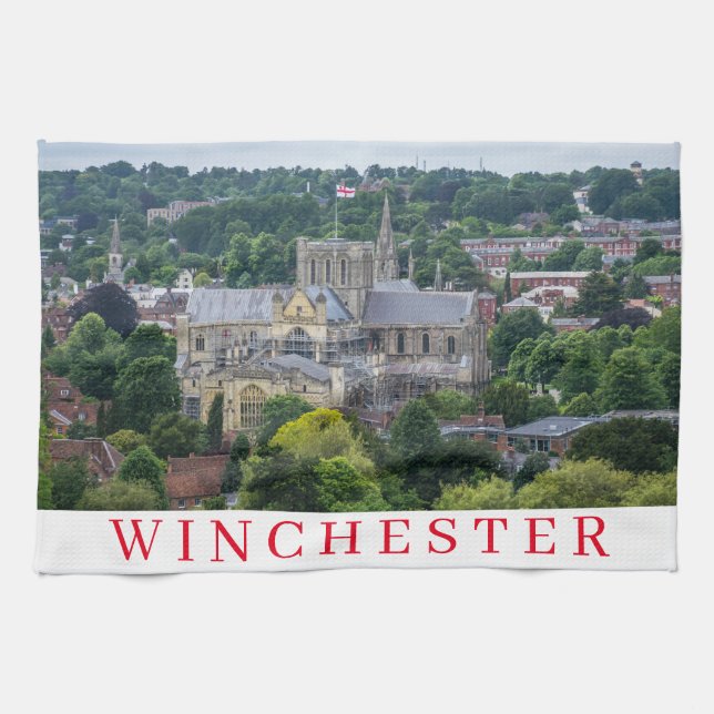 Winchester Cathedral view tea towel Kökshandduk (Horisontell)
