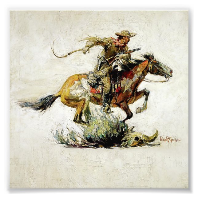 "Winchester Horse and Rider" av Philip R Goodwin Fototryck (Framsidan)