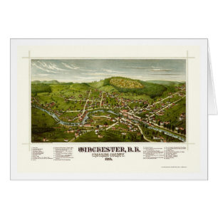 Winchester panorama- karta för NH - 1887 Hälsningskort