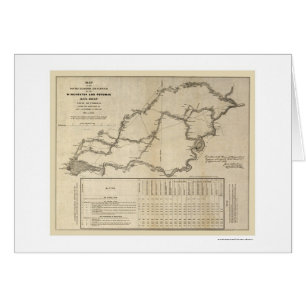 Winchester & Potomac järnvägkarta 1832 Hälsningskort